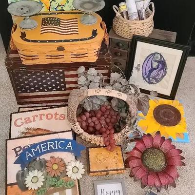 Wall Art & Home Décor Collection with Trunk and Basket
