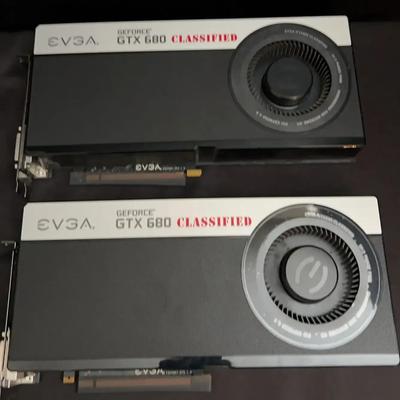 Pair of EVGA GeForce GTX 680 Classified Graphics Cards
