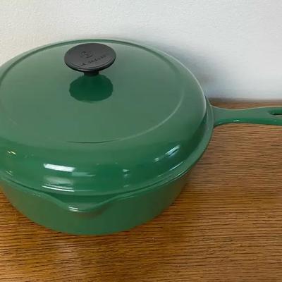 Le Creuset Green Cast Iron Pot and Lid