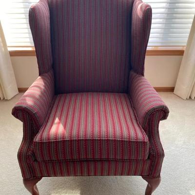 Rowe Cranberry Plaid Wingback Chair