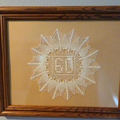 Framed Doily "60"