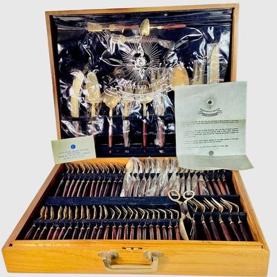 Thailand VU Solid Nickel Bronze Wood Flatware