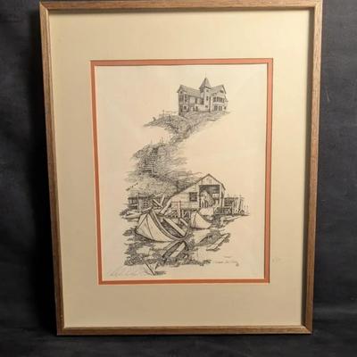 "Retired" by  Christopher Paul Bollen 1979 Pencil Signed 