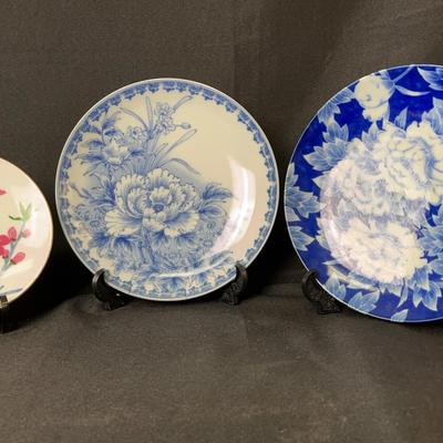Asian Florals on Plates