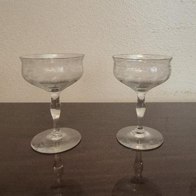 Vintage Lenox Moonspun Crystal Champagne Glasses Set of 4
