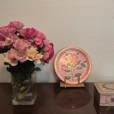 Vintage Louis Sherry NY/Paris Metal Tin Vintage Flower Plate and More 