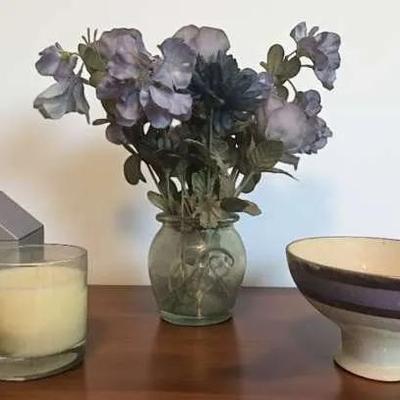 Vintage Bishop & Studios Purple and Silver Ceramic Bowl and More 