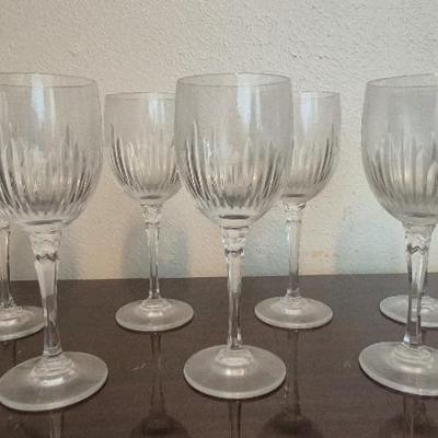 Towle Majesty Vertical Cut Wine Glass Goblets Set of 7