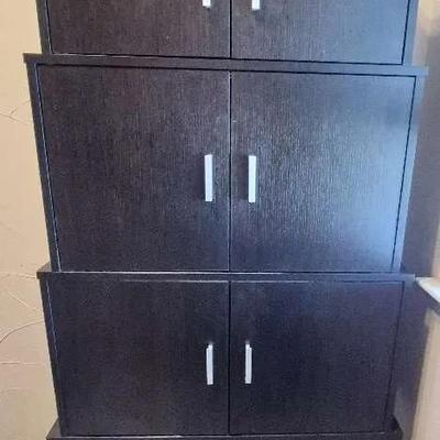 Coaster Black Stacked Cabinet