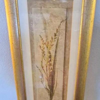 Gold Framed Print If 'Freesia Panel' By Cheri Blum
