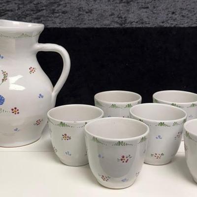 7 Piece Austria Pitcher And 6 Cups  