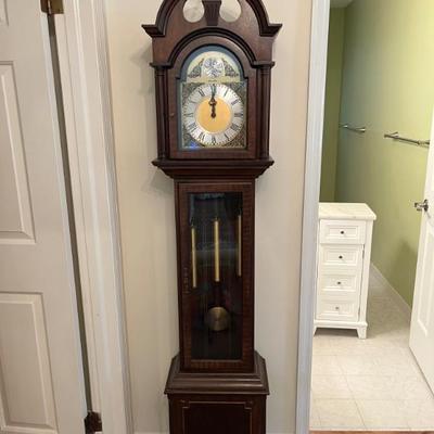 Sale Photo Thumbnail #37: $200 Herschede Tempus Fugit grandfather clock, 74" tall
