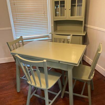 $500 Vintage dinette set-table, 4 chairs, 1-piece hitch.   Separately the table and chairs are $300, the hutch $200