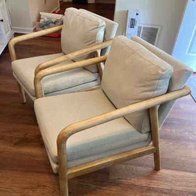 Sale Photo Thumbnail #21: $350 Pair of like new Tufeld Wood Armchairs from Threshold Target brand- 32.5 Inches (H) x 21.75 Inches (W) x 30 Inches (D)