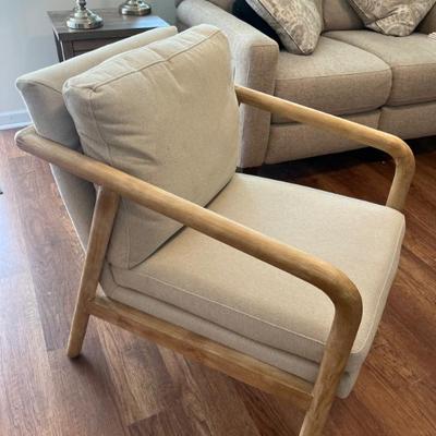 Sale Photo Thumbnail #20: $350 Pair of like new Tufeld Wood Armchairs from Threshold Target brand- 32.5 Inches (H) x 21.75 Inches (W) x 30 Inches (D)