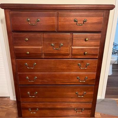 Sale Photo Thumbnail #24: $150 Vaughan-Bassett solid wood dresser; 54 1/4 inches high by 38 1/4 inches wide by 18 1/2 inches deep