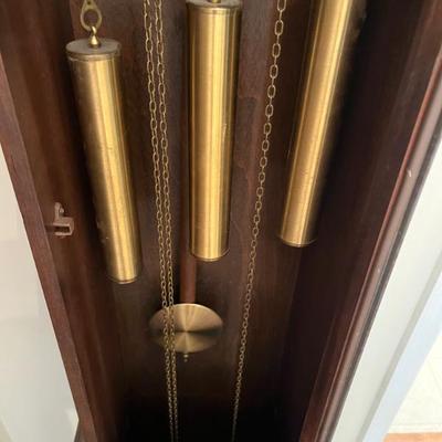 Sale Photo Thumbnail #41: $200 Herschede Tempus Fugit grandfather clock, 74" tall