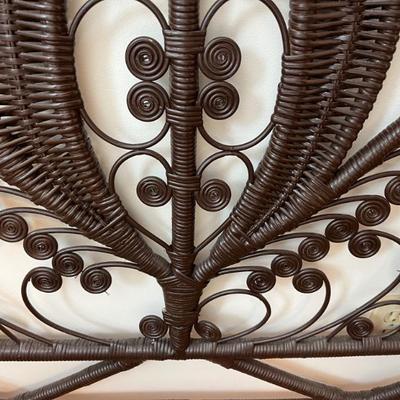 Sale Photo Thumbnail #29: $200 1970s wicker queen headboard; 60 inches wide. 47.5” high.
