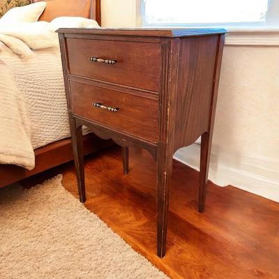 End Table W/ Two Drawers 