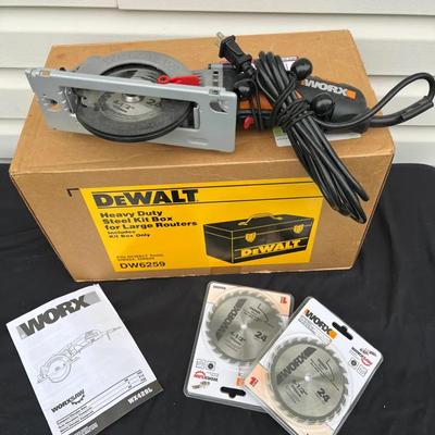 Worx WX429L 4 Amp WORXSAW & DeWALT Heavy Duty Steel Kit Box for Large Routers