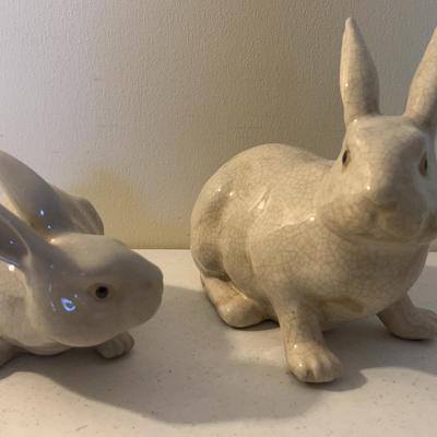 Antique Early 20th Century French Crackle Glaze Art Pottery Figures