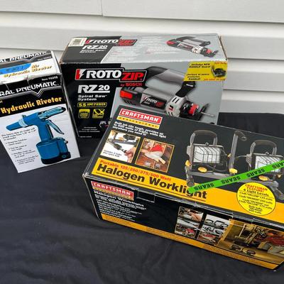  Pneumatic Air Hydraulic Riveter, Craftsman Professional Portable Halogen Worklight & More