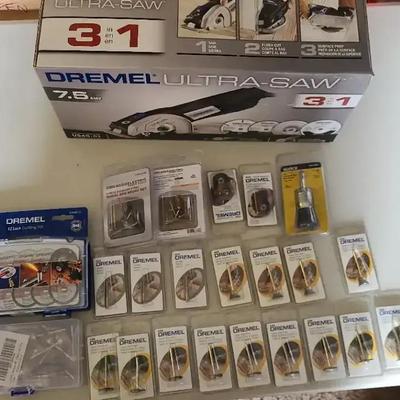 NEW Dremel Ultra Saw, Cutting Kit & Bits.  All NEW!