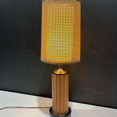 Mid Century Gruvwood Portable Table Lamp
