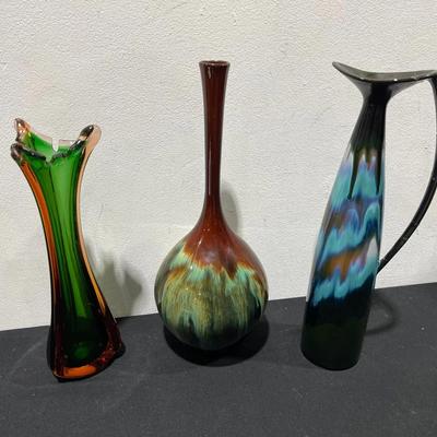 CCC Canada Pottery And Murano Glass Style Vase