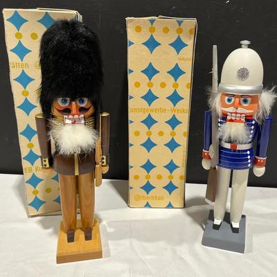 Two Erzgebirge Soldier Nutcrackers German Democratic Republic
