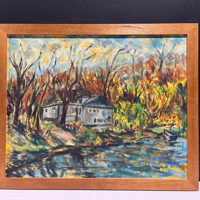 Vintage Landscape Art Work In The Berthe Sourdillon Style