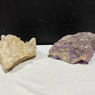 Two Natural Quartz Crystal Clusters