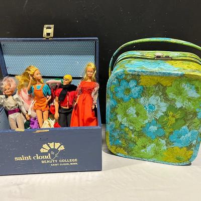 Vintage Mod Floral Case, St Cloud Beauty College Case, and Barbies