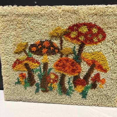 Mushroom Latch Hook Wall Hanging