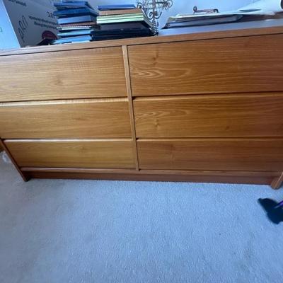 Teak lowboy 6-drawer Dresser 
