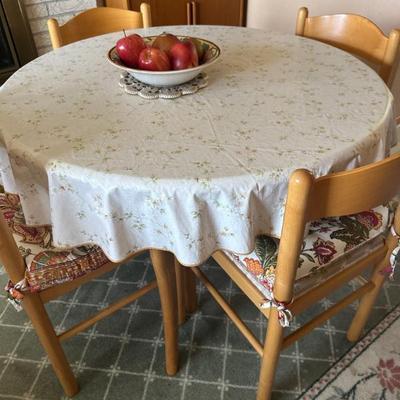Dining table set with 4 matching chairs