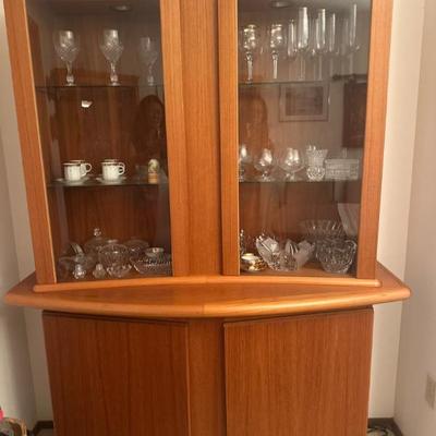 Teak display cabinet (bow front)