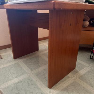Teak side table (side view)