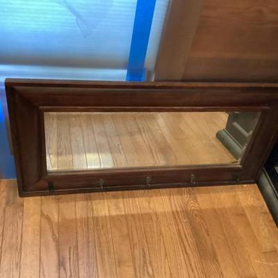 Sale Photo Thumbnail #215: Mahogany framed mirror with coat hooks