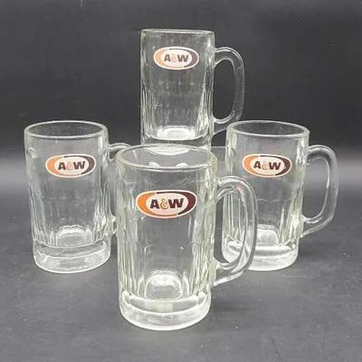 (4) Vintage A & W Rootbeer Mugs