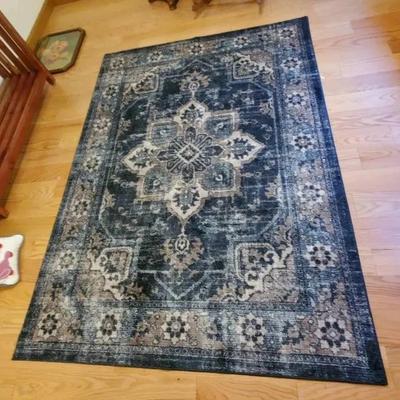 Blue & Tan Rug 60" X 85"