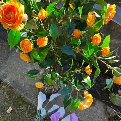 Flower Solar Lights and Faux Flower Tree