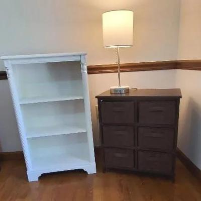 (2) Small Storage Shelves and Lamp