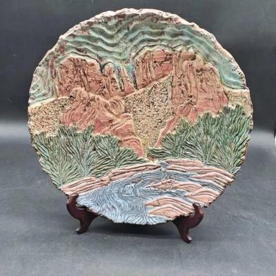 Red Rock Of Sedona Plate by Eric Boos