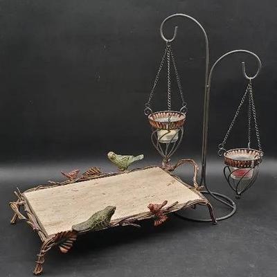 (2) Lovely Metal Decor Items 