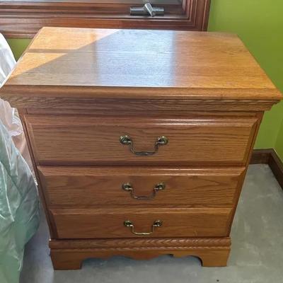 Wooden Nightstand With Two Drawers