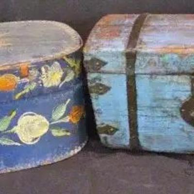 Hand-Painted Bride Box & Wooden Treasure Chest