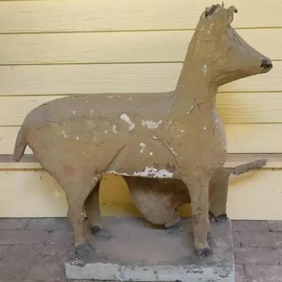 Handmade Danish Concrete Cow Statue