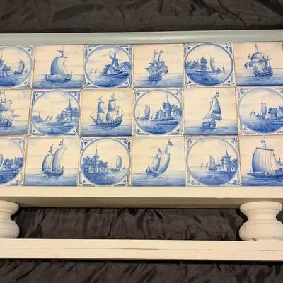 Delft Tile Collection in Wooden Frame
