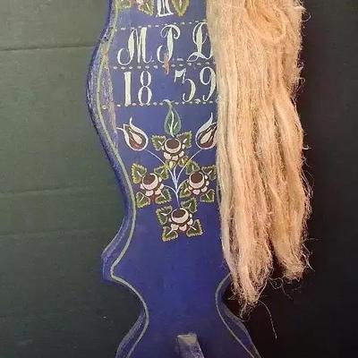 Swedish Painted Hetchel Stand, Dated 1839